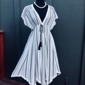 Beautiful Flowing White Handkerchief Hem Dress